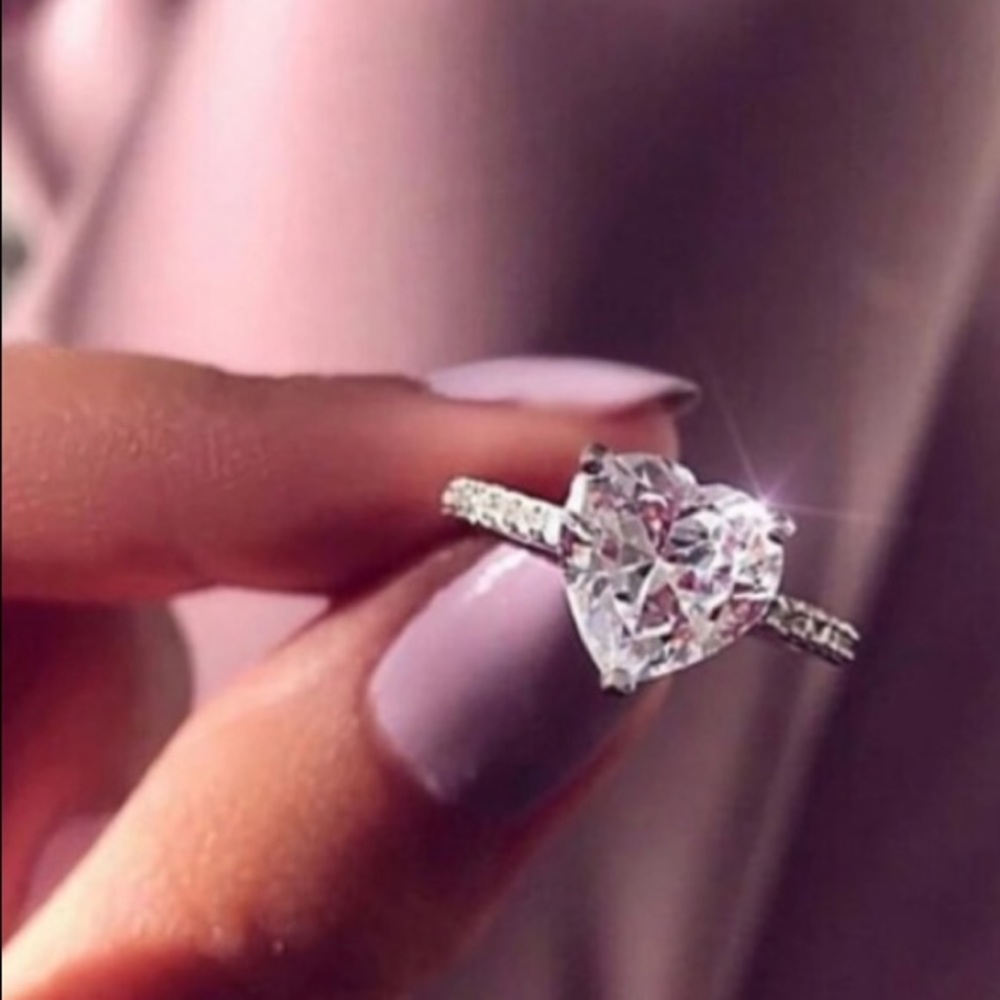 ♡♡Engagement wedding bridal new halo diamond rings